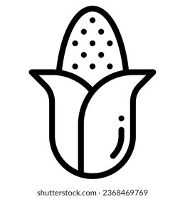 Corn icon in outline style. Vector illustration, suitable for logo, web, graphic design, illustration, sticker, books, etc