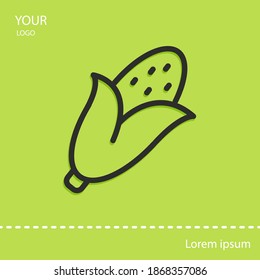 corn icon, outline vector illustration.