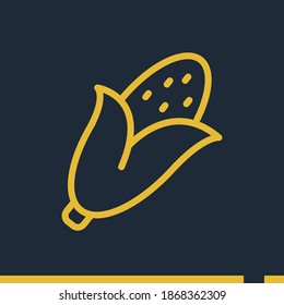 corn icon, outline vector illustration.