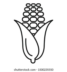 Corn icon. Outline corn vector icon for web design isolated on white background
