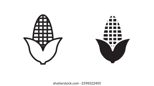 Corn icon outlined icon vector collection.