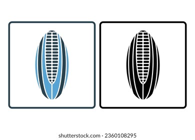 Corn Icon. Icon related to Farming And Farm. Suitable for web site design, app, user interfaces. Solid icon style. Simple vector design editable