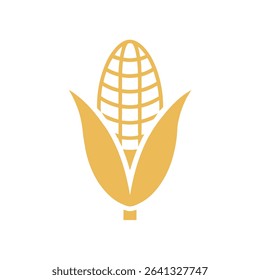 Corn Icon Set Monoline Vector Illustration