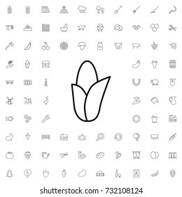 Corn icon. set of outline agriculture icons.