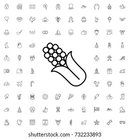 Corn icon. set of outline holiday icons.