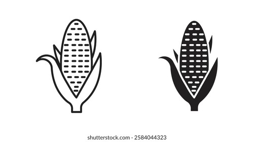 Corn icon set in thin line. vector illustrations for web