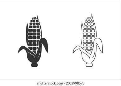 Corn icon set. Vector illustration on white