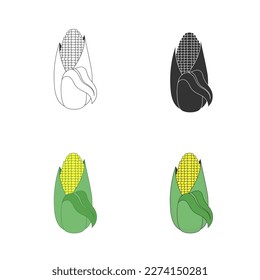 Corn icon set. Vector illustration
