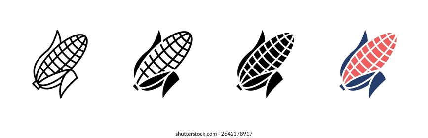 Corn icon sheet multiple style collection