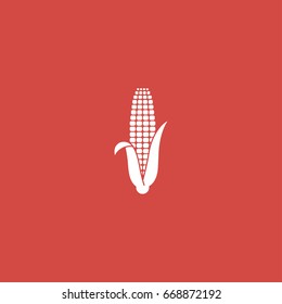 corn icon. sign design. red background