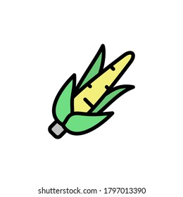 Corn icon. Simple color with outline vector elements of vegetarian food icons for ui and ux, website or mobile application
