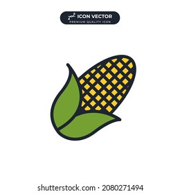 plantilla de símbolo de icono de maíz para el logotipo de colección de diseño gráfico y web ilustración vectorial