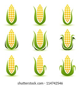 Corn Icon Or Symbol Vector Set