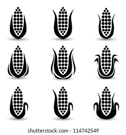 Corn Icon Or Symbol Vector Set