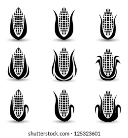 Corn Icon or symbol vector set