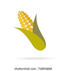 Corn icon for Thanksgiving day. Flat design