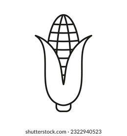 corn icon. Thin line corn outline icon.