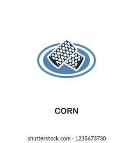 Corn icon. Two colors design style from meal icons collection. Simple illustration of corn icon