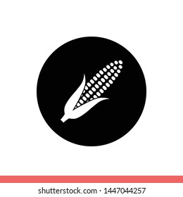 Corn icon vector, cereal symbol. Simple, flat design for web or mobile app