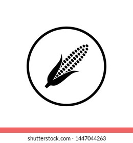 Corn icon vector, cereal symbol. Simple, flat design for web or mobile app