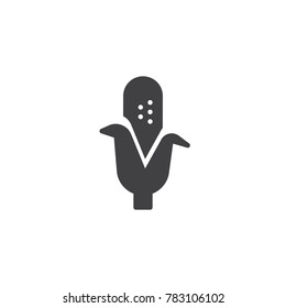 Corn icon vector, filled flat sign, solid pictogram isolated on white. Maize symbol, logo illustration.