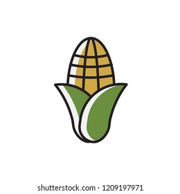 corn icon vector. filled outline style vegetable icon