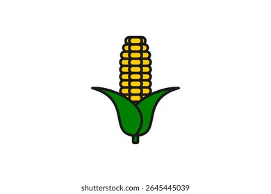 Diseño plano de Vector de icono de maíz