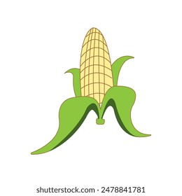Plantilla de diseño de Ilustración vectorial de ícono de maíz
