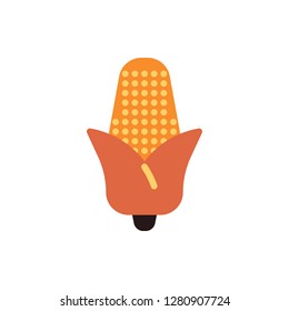 Corn Icon Vector Illustration in Flat Style for Any Purpose