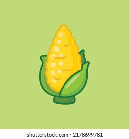 Corn Icon vector illustration. Fresh vegetable icon cartoon style isolated.