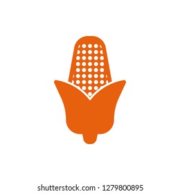Corn Icon Vector Illustration in Glyph Style for Any Purpose