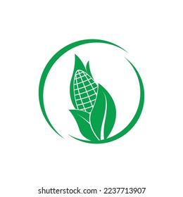 Diseño del logotipo de la ilustración del vector del icono de maíz