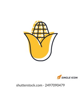 Icono de maíz Ilustración vectorial. Símbolo del maíz aislado en el fondo blanco