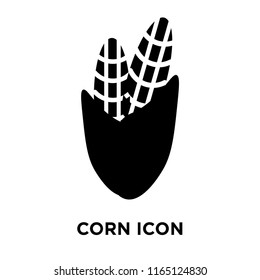 Corn icon vector isolated on white background, Corn transparent sign , dark pictogram