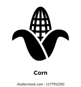 Corn icon vector isolated on white background, logo concept of Corn sign on transparent background, filled black symbol