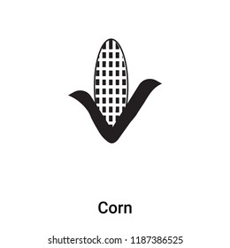 Corn icon vector isolated on white background, logo concept of Corn sign on transparent background, filled black symbol