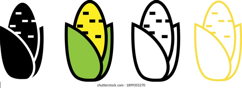 Corn icon, vector line illustration	
