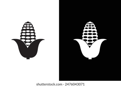 corn Icon vector sign isolated for graphic and web design. wheat oats, Vegetarian, vegan, harvest. Vegetables symbol black white background