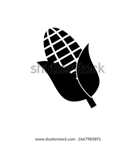 Corn icon, vector silhouette isolated on white background. Simple and modern design.