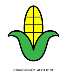 Corn icon vector. Vegetables illustration sign. Garden symbol or logo.