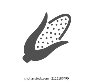 Icono de maíz. Señal de comida vegetal. Símbolo nutricional dietético. Clásico estilo plano. Elemento de diseño de calidad. Un simple icono de maíz. Vector