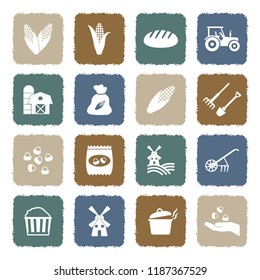 Corn Icons. Grunge Color Flat Design. Vector Illustration. 