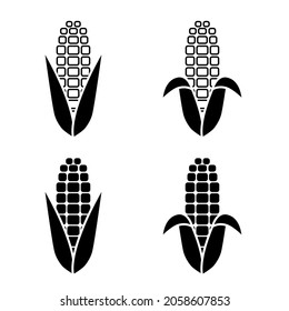 Corn icons isolated on white background. Sign design.