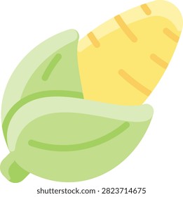 Corn icons set in Flat design. Including corn, maize, agriculture, farm, harvest, vegetable, plant, food icon and more. Outline icons collection.