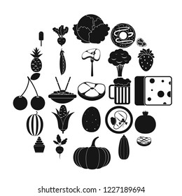 Corn icons set. Simple set of 25 corn vector icons for web isolated on white background