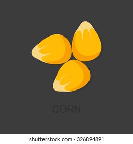 Corn icons with shadow  on a gray background