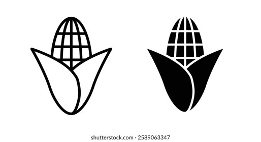 Corn icons thin line illustrations designs