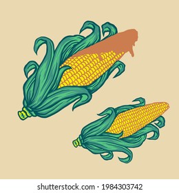 corn illustration. can be used for element of your artwork or pattern