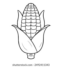 Ilustración de maíz dibujado a mano contorno aislado Vector