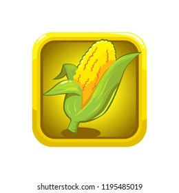 Corn illustration icon with frame